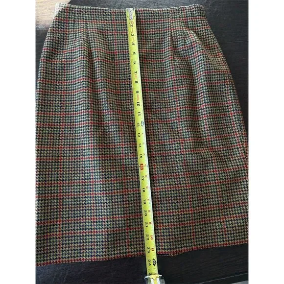 Vintage Jones New York Women's Houndstooth Wool Blazer Skirt Academia Sz12 USA